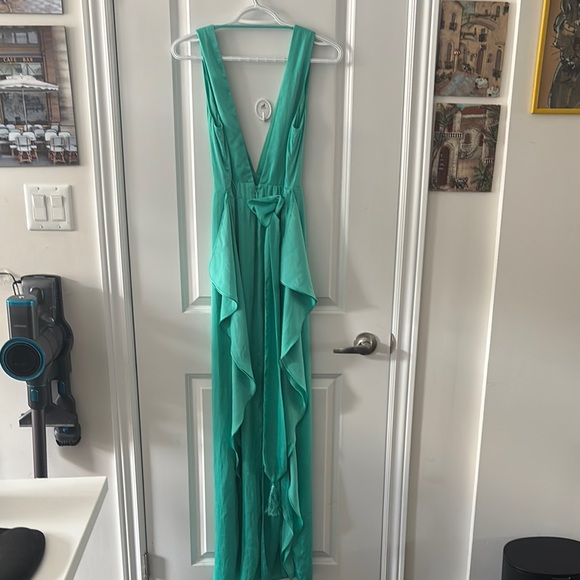 BCBGMaxAzria Elegant Teal Maxi Dress - Picture 5 of 12